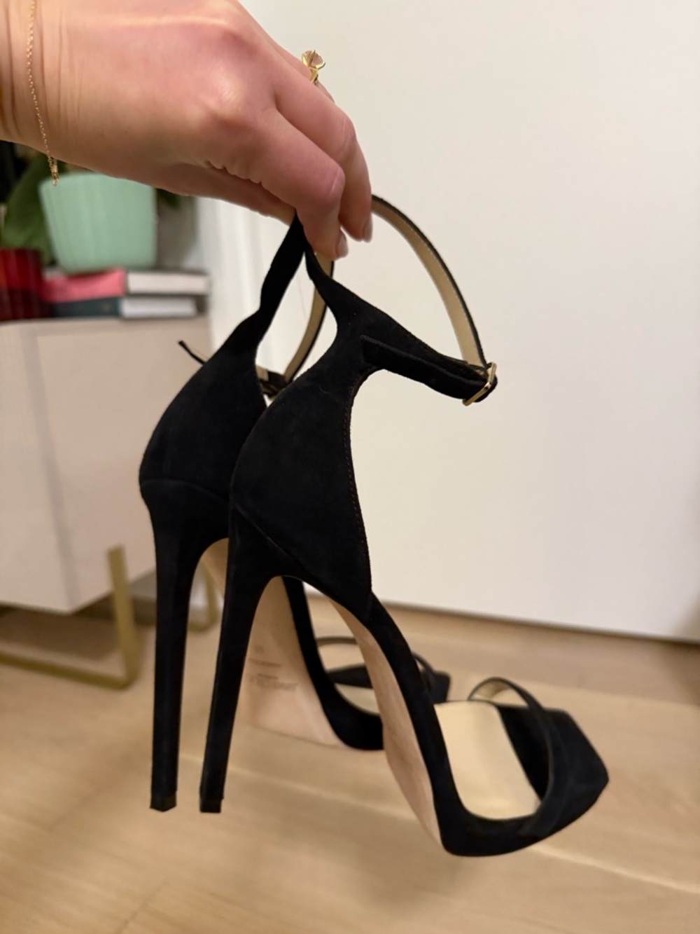 Jimmy Choo Black Suede Ankle-Strap Stiletto Sandals - Picture 5 of 7